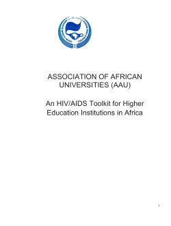ASSOCIATION OF AFRICAN UNIVERSITIES (AAU) An HIV/AIDS Toolkit for Higher