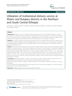 Utilization of institutional delivery service at and South Central Ethiopia