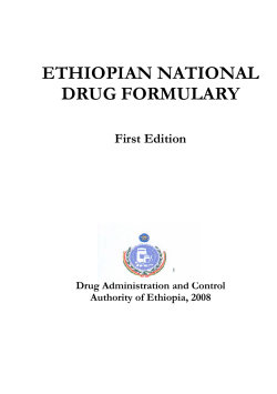 ETHIOPIAN NATIONAL DRUG FORMULARY First Edition