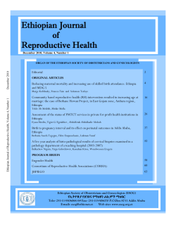 Ethiopian Journal of  Reproductive Health