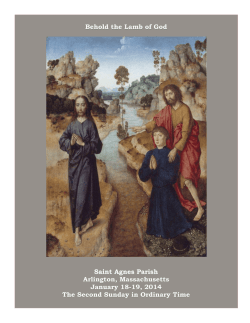 Behold the Lamb of God  Saint Agnes Parish Arlington, Massachusetts