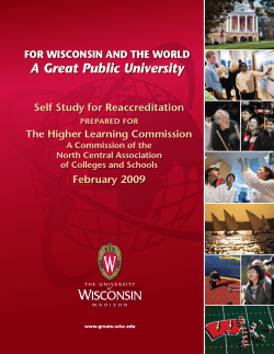 A Great Public University Self Study for Reaccreditation The Higher Learning Commission