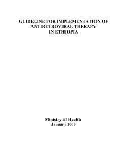 GUIDELINE FOR IMPLEMENTATION OF ANTIRETROVIRAL THERAPY IN ETHIOPIA