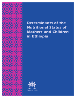 Determinants of the Nutritional Status of Mothers and Children in Ethiopia
