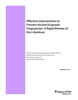   Effective Interventions to  Prevent Alcohol‐Exposed  Pregnancies: A Rapid Review of 
