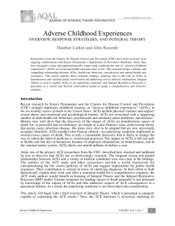 Adverse Childhood Experiences Heather Larkin and John Records
