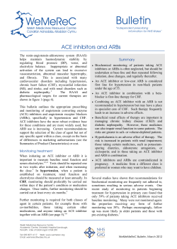 ACE inhibitors and ARBs  Summary