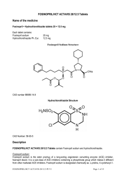 FOSINOPRIL/HCT ACTAVIS 20/12.5 Tablets Name of the medicine