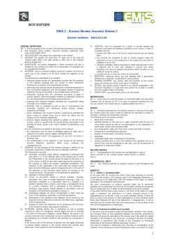 EMIS 2 - Erasmus Mundus Insurance Scheme 2 General conditions EM05/2011EN