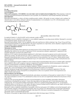 BENAZEPRIL  - benazepril hydrochloride   tablet Rx only Prescribing Information