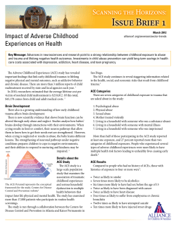 Issue Brief 1 Scanning the Horizons: Impact of Adverse Childhood Experiences on Health