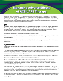 Managing Adverse Effects of ACE-I/ARB Therapy