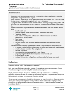 Nutrition Guideline Pregnancy Recommendations