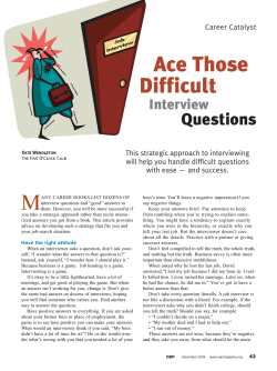 Ace Those Difficult Questions Interview
