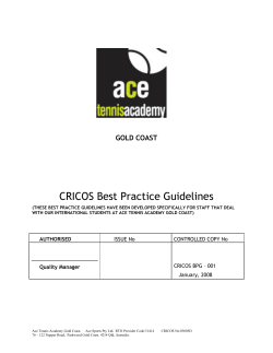 CRICOS Best Practice Guidelines GOLD COAST