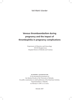 Venous thromboembolism during pregnancy and the impact of thrombophilia in pregnancy complications