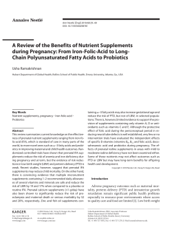 A Review of the Benefits of Nutrient Supplements