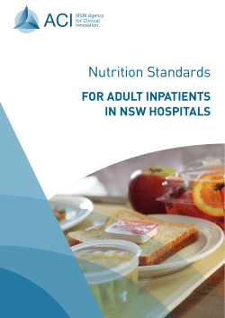 Nutrition Standards FOR ADULT INPATIENTS IN NSW HOSPITALS
