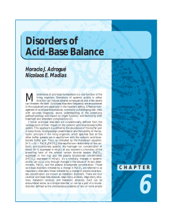 M Disorders of Acid-Base Balance Horacio J. Adrogué