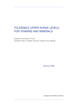 TOLERABLE UPPER INTAKE LEVELS FOR VITAMINS AND MINERALS  February 2006