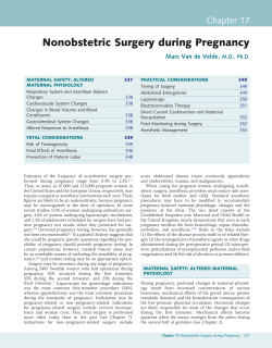 Nonobstetric Surgery during Pregnancy Chapter 17 Marc Van de Velde, M.D., Ph.D.