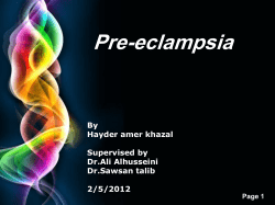 Pre-eclampsia p  By