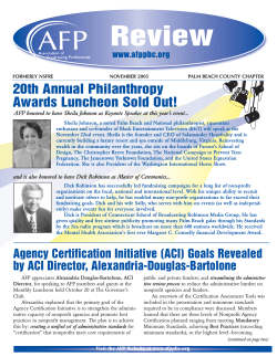 Review 20th Annual Philanthropy Awards Luncheon Sold Out! www.afppbc.org