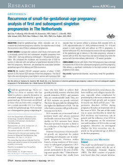 Recurrence of small-for-gestational-age pregnancy: analysis of first and subsequent singleton