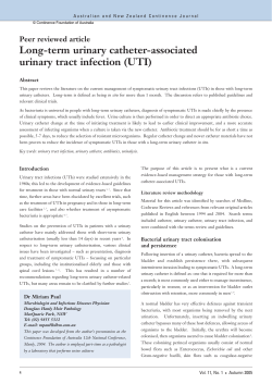 Long-term urinary catheter-associated urinary tract infection (UTI) Peer reviewed article Abstract