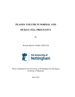 PLASMA VOLUME IN NORMAL AND SICKLE CELL PREGNANCY