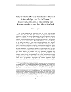 Why Federal Dietary Guidelines Should Acknowledge the Food-Choice /