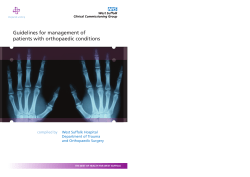 Guidelines for management of patients with orthopaedic conditions West Suffolk Hospital