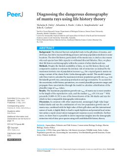 Diagnosing the dangerous demography of manta rays using life history theory