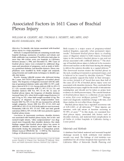 Associated Factors in 1611 Cases of Brachial Plexus Injury BEATE DANIELSEN, PhD