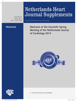 Netherlands Heart Journal Supplements Abstracts of the Scientifi c Spring