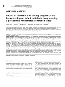 Impact of maternal diet during pregnancy and