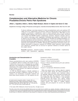 Complementary and Alternative Medicine for Chronic Prostatitis/Chronic Pelvic Pain Syndrome Review