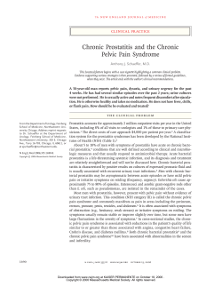 Chronic Prostatitis and the Chronic Pelvic Pain Syndrome clinical pr actice