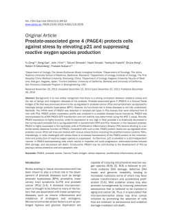 Original Article Prostate-associated gene 4 (PAGE4) protects cells reactive oxygen species production