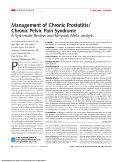 Management of Chronic Prostatitis/ Chronic Pelvic Pain Syndrome CLINICAL REVIEW