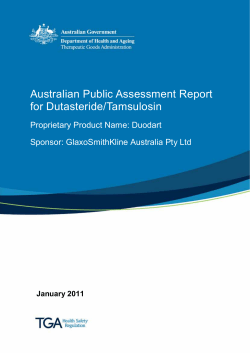 Australian Public Assessment Report  Proprietary Product Name: Duodart