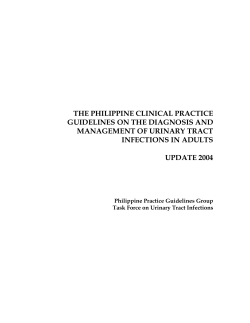 THE PHILIPPINE CLINICAL PRACTICE GUIDELINES ON THE DIAGNOSIS AND