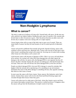Non-Hodgkin Lymphoma What is cancer?