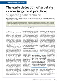 The early detection of prostate cancer in general practice: Supporting patient choice