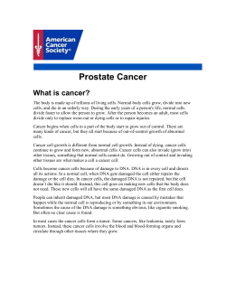 Prostate Cancer What is cancer?