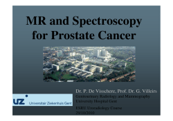 MR and Spectroscopy for Prostate Cancer Genitourinary Radiology and Mammography