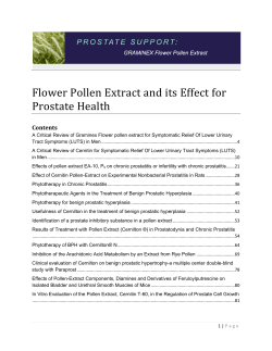   Flower Pollen Extract and its Effect for  Prostate Health  Contents