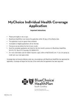 MyChoice Individual Health Coverage Application important instructions