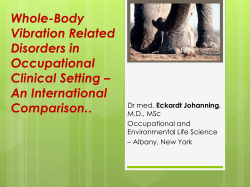 Whole-Body Vibration Related Disorders in Occupational