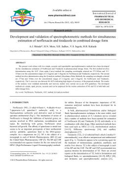 Development and validation of spectrophotometric methods for simultaneous